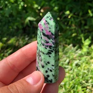 Ruby in Zoisite (Anyolite) Crystal point